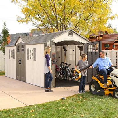 Lifetime 20′ x 8′ Outdoor Storage Shed Building Brown